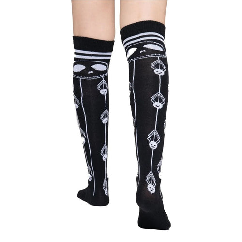 Calceta Larga Medieta Jack Arañas Negro