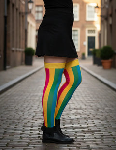 Calceta Larga Medieta Arcoiris Mujer