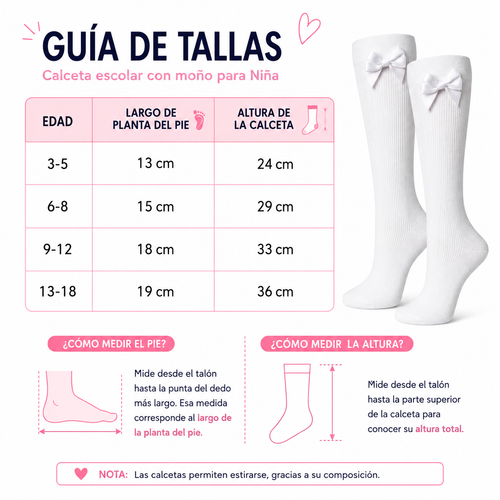 Calceta Escolar Con Moño Niña 6 Pares by Don Calcetín
