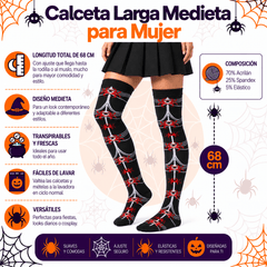 Calceta Larga Medieta Arañas Rojas - Don Calcetín