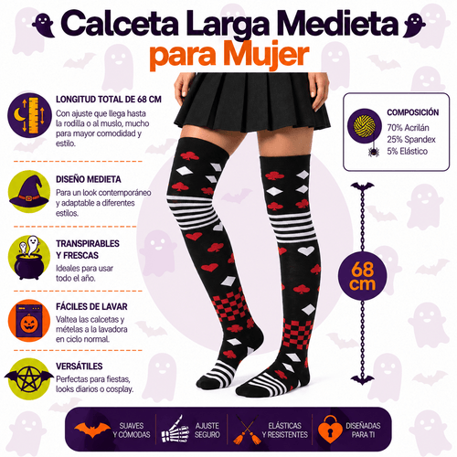 Calceta Larga Medieta Cartas Poker - Don Calcetín