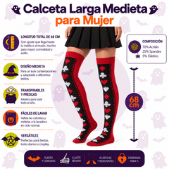 Calceta Larga Medieta Cartas Roja - Don Calcetín