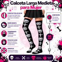 Calceta Larga Medieta Cráneo y Cruces - Don Calcetín