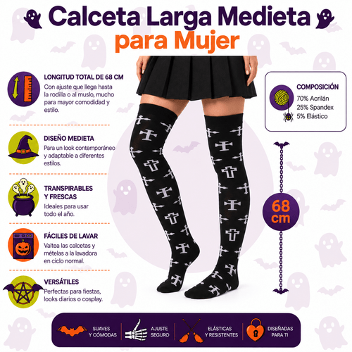Calceta Larga Medieta Cruces - Don Calcetín