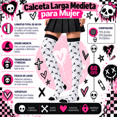 Calceta Larga Medieta Cruces Negras - Don Calcetín