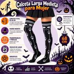 Calceta Larga Medieta Jack Arañas Blancas - Don Calcetín