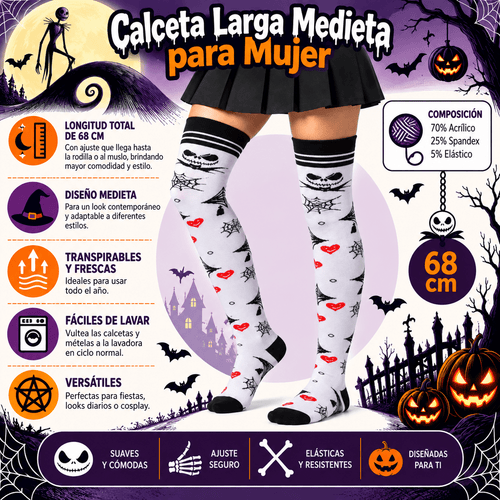 Calceta Larga Medieta Jack Corazones - Don Calcetín