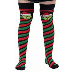 Calceta Larga Medieta Navidad Grinch Caramelo - Diseño Festivo - Don Calcetín