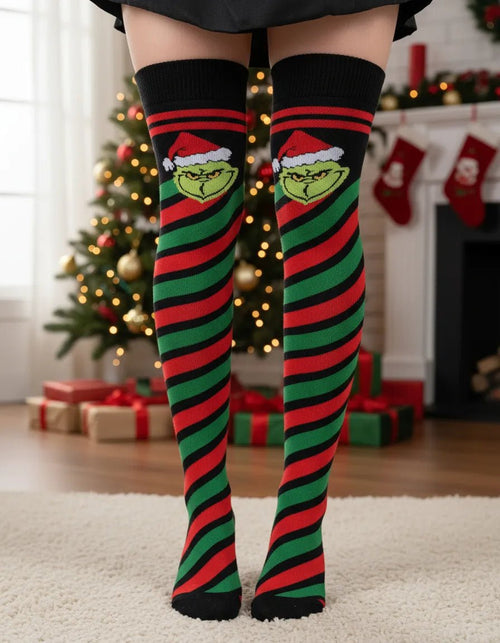 Calceta Larga Medieta Navidad Grinch Caramelo - Diseño Festivo - Don Calcetín