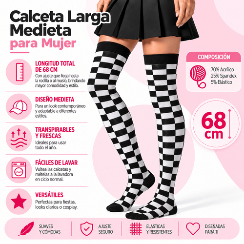 Calceta Larga Medieta Skate - Don Calcetín