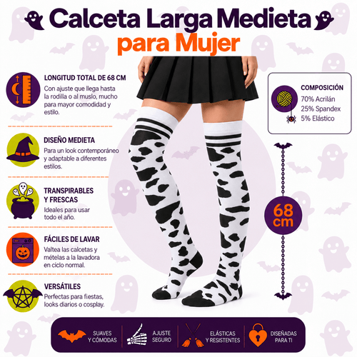 Calceta Larga Medieta Vaca - Don Calcetín