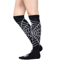Calcetas Largas Halloween - Diseño Telaraña Terroríficamente Divertido - Don Calcetín