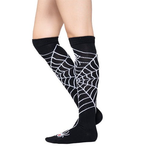 Calcetas Largas Halloween - Diseño Telaraña Terroríficamente Divertido - Don Calcetín