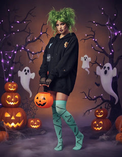 Calcetas Largas Halloween - Sally Cicatriz Medieta - Don Calcetín