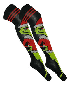 Calcetas Navideñas Largas Niña - Diseños Grinch y Santa - Don Calcetín