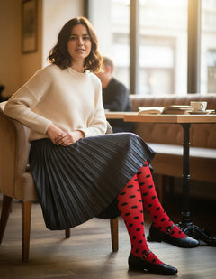 Calceta Larga Medieta Punteada Mujer