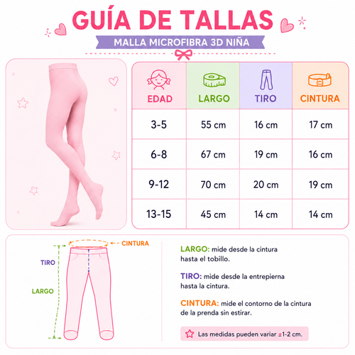Malla Microfibra 3D Ballet Niña by Don Calcetín