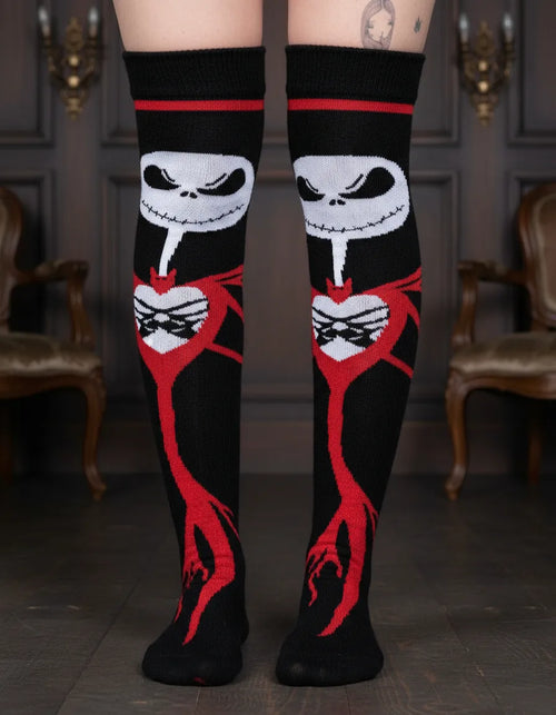 Calceta Larga Medieta Jack Corazon Rojo