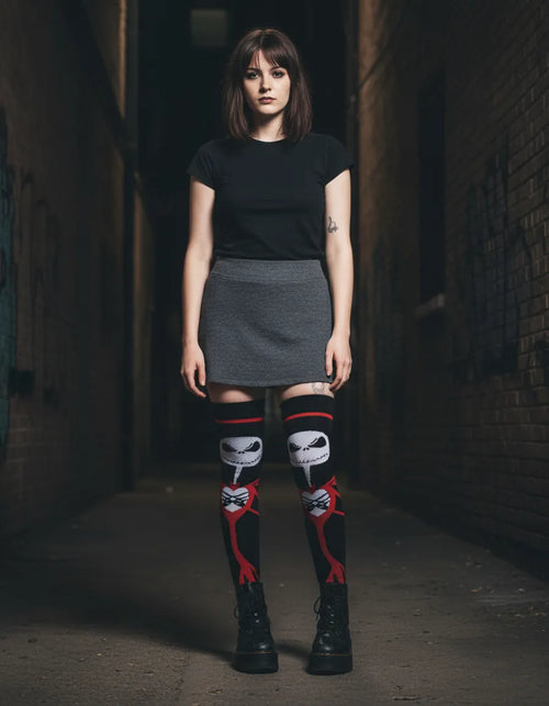 Calceta Larga Medieta Jack Corazon Rojo