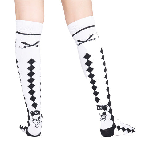 Calceta Larga Medieta Craneo Pirata