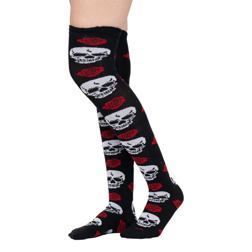 Calceta Larga Medieta Craneo Rosas