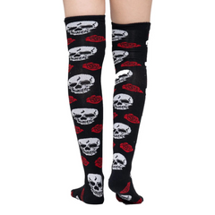 Calceta Larga Medieta Craneo Rosas