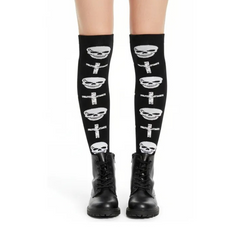 Calceta Larga Medieta Craneos Cruces