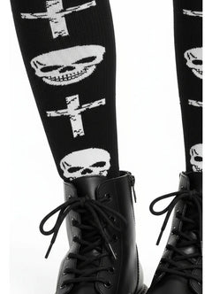 Calceta Larga Medieta Craneos Cruces