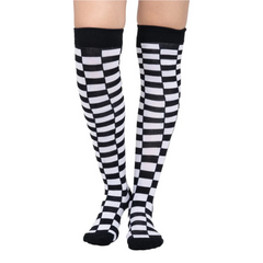 Calceta Larga Medieta Cuadros Tipo Vans