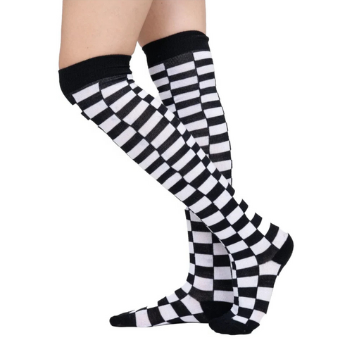 Calceta Larga Medieta Cuadros Tipo Vans