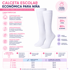 Calceta Escolar Económica Niña 6 Pares by Don Calcetín