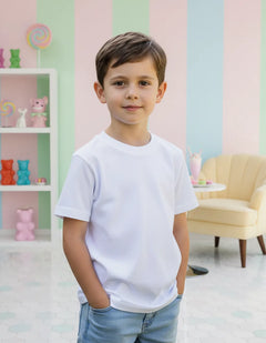 Playera Blanca Manga Corta Niño by Don Calcetín