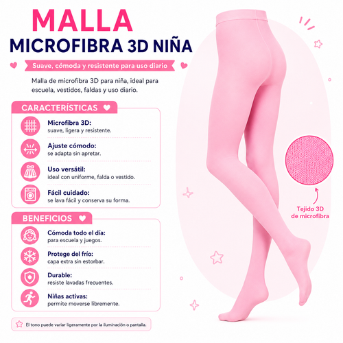 Malla Microfibra 3D Ballet Niña by Don Calcetín