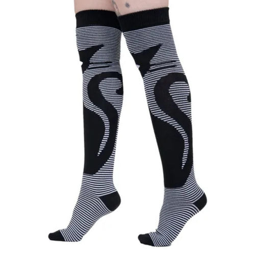 Calceta Larga Medieta Gatos Rayas