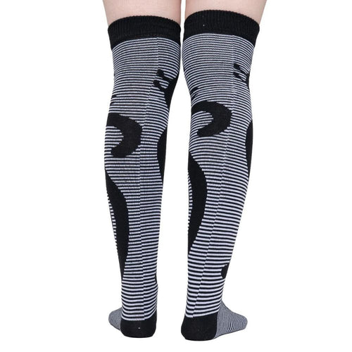 Calceta Larga Medieta Gatos Rayas