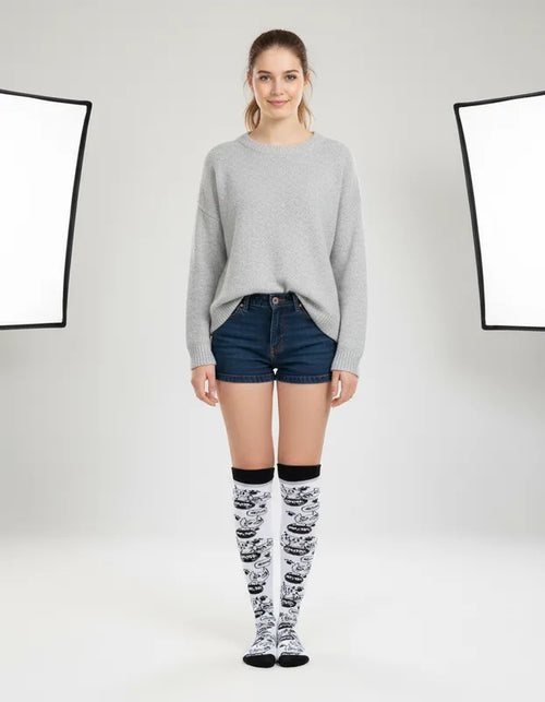 Calceta Larga Medieta Gatos Huella