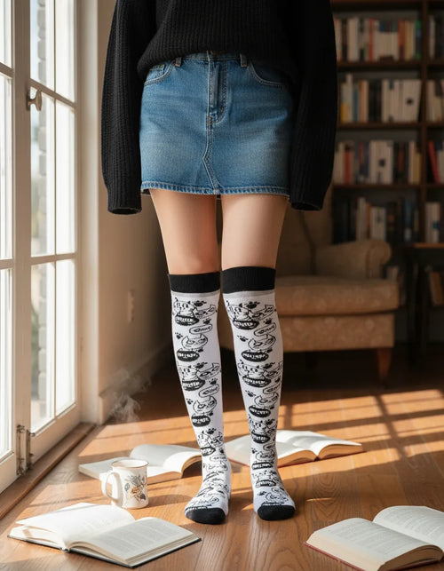 Calceta Larga Medieta Gatos Huella