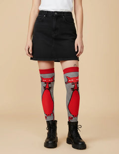 Calceta Larga Medieta Gato Rojo