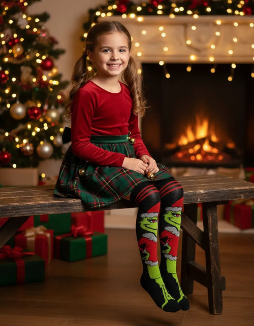 Calcetas Navideñas Largas Niña - Diseños Grinch y Santa by Don Calcetín
