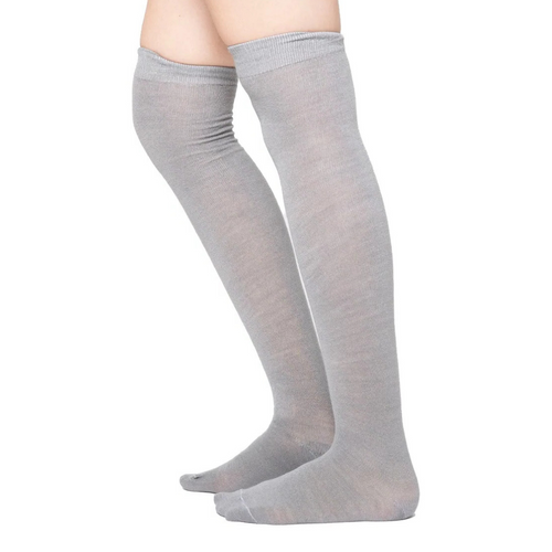 Calceta Larga Medieta Lisa Gris