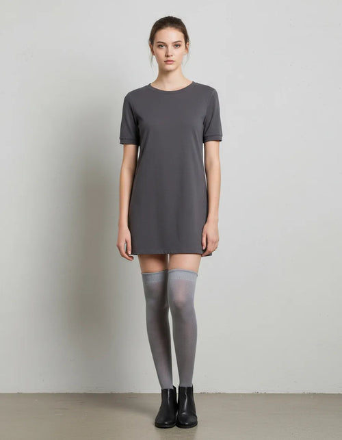 Calceta Larga Medieta Lisa Gris