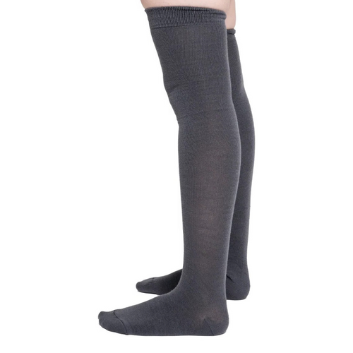 Calceta Larga Medieta Lisa Gris Oscuro