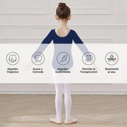 Leotardo Algodón Manga Larga Niña