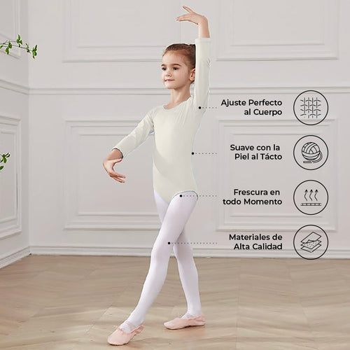 Leotardo Algodón Manga Larga Niña
