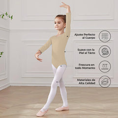 Leotardo Algodón Manga Larga Niña