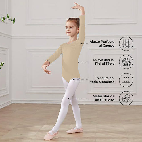 Leotardo Algodón Manga Larga Niña