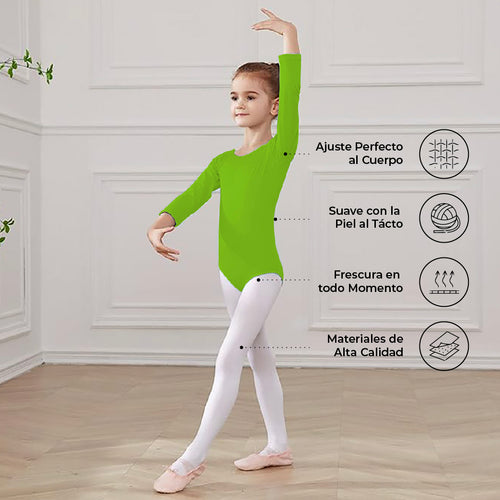 Leotardo Algodón Manga Larga Niña