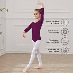 Leotardo Algodón Manga Larga Niña