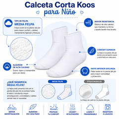 Koos Calcetas Cortas de Algodón Para Niña 6 Pares - Don Calcetín