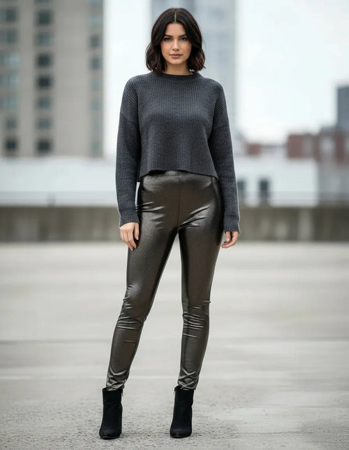 Leggings Brillosos Mujer Vinipiel Sexy Strech Uso Diario - Don Calcetín